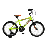 Bicicleta Bmx Niños Infantil Tomaselli Kids R16 Frenos V-brakes Color Amarillo Con Ruedas De Entrenamiento  