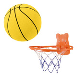 Baloncesto Silencioso Con Aro, Pelota Hinchable, Amarillo