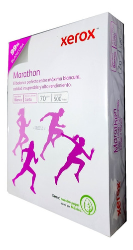 Hojas T/carta Bond Xerox Marathon 1 Paquetes 500 Hojas