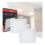 2 Painel Led Plafon 18w Quadrado Embutir 6500k 22x22cm Biv Cor Branco 110v/220v