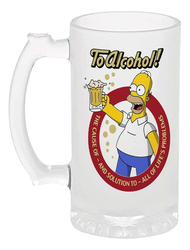 Tarro Cervecero 16oz Homero Simpson. Por El Alcohol