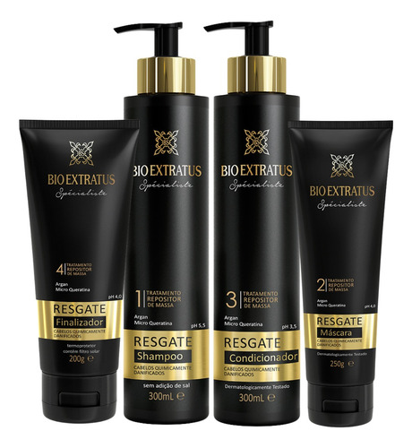 Kit Bioextratus Resgate Shampoo+ Cond.+ Máscara+ Finalizador