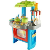 Set Cocina Juguete Niño Azul Infantil Horno Luz 008-26a