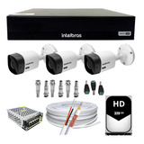 Kit Cftv 3 Cameras De Segurança 1120b + Dvr 1004c Intelbras