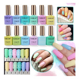 12 Esmaltes Semipermanente Uv/led Color Pasteles Uñas Nails