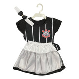 Romper T-shirt Com Saia Bebê Menina Corinthians Mesversario