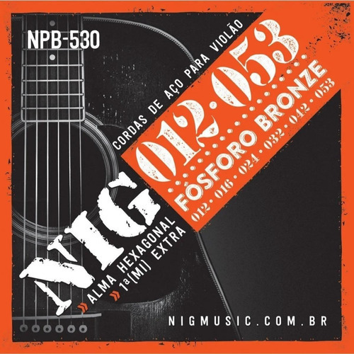 Cordas De Violão Aço 012 Nig Npb530 Fósforo Bronze