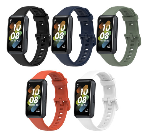 5 Piezas Correa Silicona Compatible Con Huawei Band 7 Serie