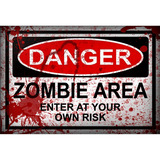 Placa Decorativa - Grande - Danger Zombie Area - (gh060)
