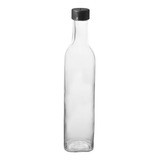 Botella Vidrio Aceite 500cc Cuadrada Transparente C/tapa X24