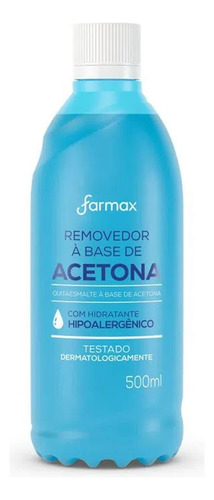 Removedor Esmalte Acetona Com Hidratante 500ml Fácil Remoção