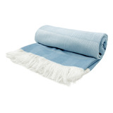 Pie De Cama Manta Rustica Sillon Blue Jeans Degradee Vip