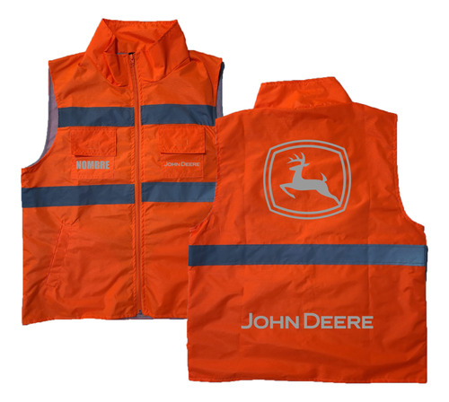 Chaleco Industrial John Deere Logo Estampado Reflejante