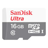 Cartão Memória 16gb Micro Sd Ultra 80mbs Classe10 Sandisk Nf