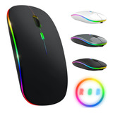 Mouse Sem Fio Recarregável Wireles Optico Led Rgb Ergonômico