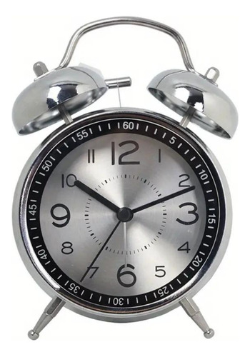 Reloj Despertador Alarma Campana De Metal Grande 11x16cm