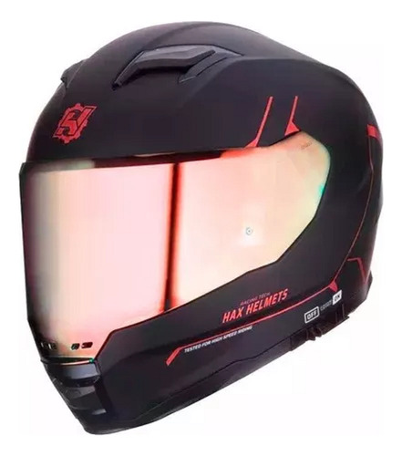 Casco Force Negro Mate/rojo Hax