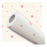 Papel De Parede Adesivo Floral Flor Rosa Margarida 10m