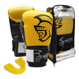 Luva Boxe Thai Pretorian Elite Amarela + Bolsa