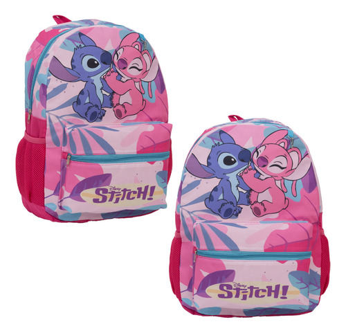 Bolsa Escolar Feminina Grande Costas Stitch Volta As Aulas