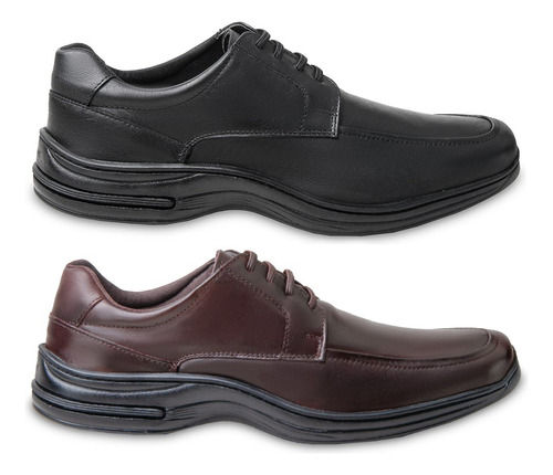 Combo 2 Pares Sapato Confortomax Z04 Preto E Café 2441