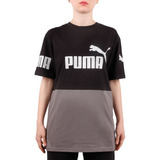 Remera Unisex Puma Power Colorblock Negro Jj deportes