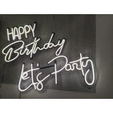 Cartel Happy Birthday De Neon Led Promo Doble 