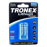 Par Pila Bateria Lithium Alcalina Tronex Aaa 1.5v Fr03 X2