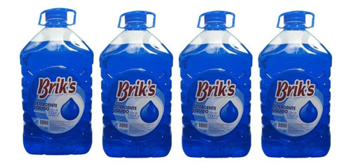 Detergente Briks Azul Pack 4 Unidades 20 Ltrs.