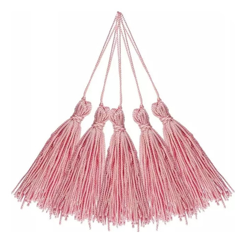 Pingente Tassel - Franja De Seda - Aplique 7cm - 10 Unidades Cor Rosa Bebê