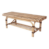 Npd Furniture And More Baza Rattan W/shelf Bench, Natural