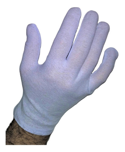 Luva Kit 10 Prs Algodão Longa Alergia Mão Anti Estática 