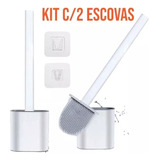 Kit 2 Escova Sanitário Silicone Vaso Banheiro Cores 