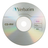Disco Cd-rw Verbatim 80min 700mb 12x Regrabable H/1000 Veces