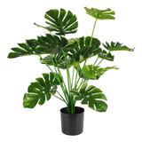 Monstera18hojas Planta Artificial Decoracion Con Maceta 72cm