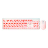 Combo Teclado + Mouse Con Cable Usb Color Rosa Dn-dy01 Kit