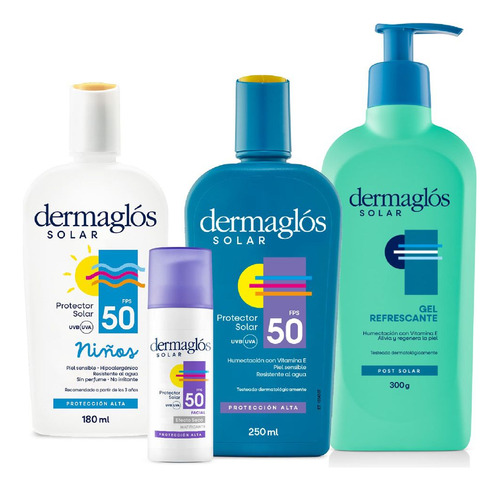 Dermaglós Solar Combo Protección Corporal Facial Familiar