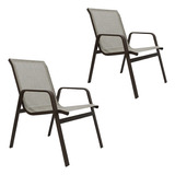 Kit 2 Cadeiras Lótus Aluminio Para Piscina Jardim Varanda