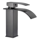 A Grifo De Baño Single Control Lavabo Cascada Bajo Negro