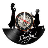 Relógio Disco De Vinil Namorados Casal Presente Amor 