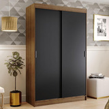 Guarda-roupa Solteiro Madesa Tokio 2 Portas De Correr Rp Cor Rustic/preto 10977k