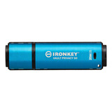 Memoria Usb-a Kingston Ironkey Vault Privacy 50 256gb Aes256 Color Azul Liso