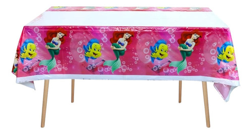 Mantel Decorativo Con Diseños Infantiles Para Cumpleaños Color Variado Sirena Ariel 2