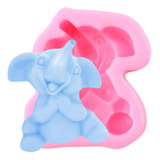 1pcs Molde De Silicona Elefante Fondant Jabón Vela Resina