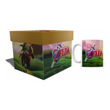 Zelda Ocarina Of Time Taza Y Caja De Madera De Regalo