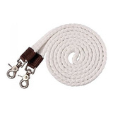 Tough-1 Trenzado De Algodón Plano Roping Rein White