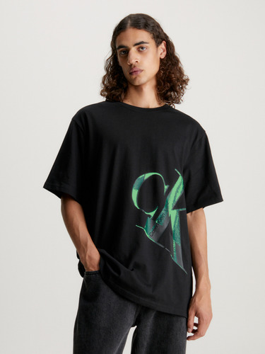 Polera Hyper Real Slanted Negro Calvin Klein