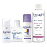 Kit Dermaglos Serum + Hidratante + Agua Mic + Protector 50