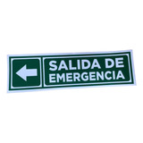Cartel Adhesivo Salida De Emergencia Con Flecha 24x7 
