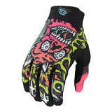 Guantes Mtb Troy Lee Designs Air Skull Demon Orange/green